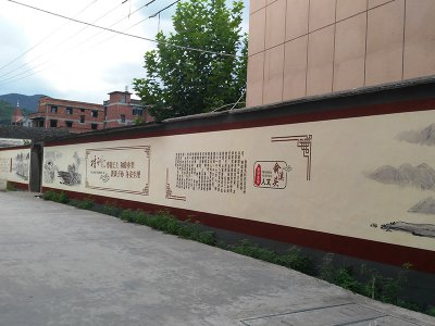 永康市俞溪头建设美丽乡村街角小品历史围墙设计 宣传广告设计