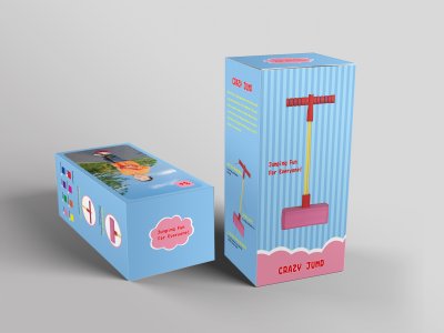 儿童训练器材娃娃跳彩盒包装设计排版制作|包装纸盒设计